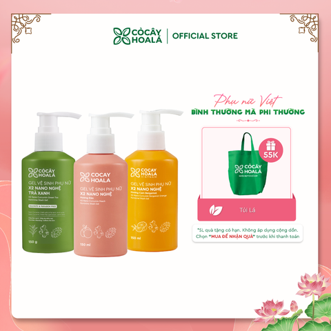 Gel vệ sinh phụ nữ X2 nano nghệ Cỏ Cây Hoa Lá 150ml
