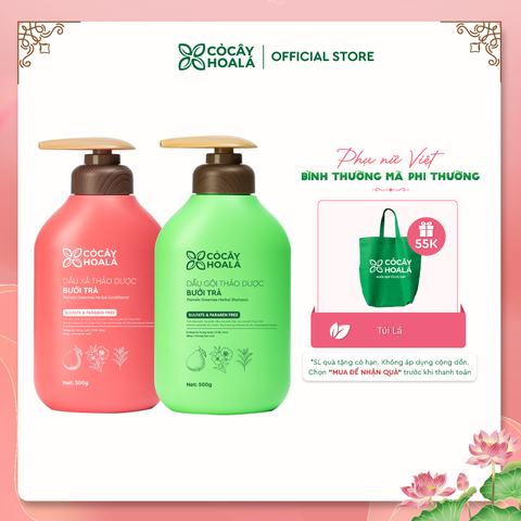 Combo Gội Xả Thảo Dược Bưởi Trà 500g