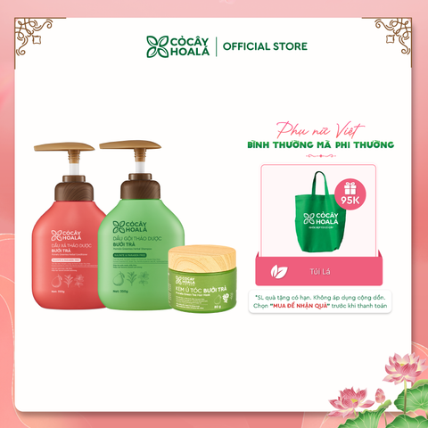 Combo Gội Xả Thảo Dược Bưởi Trà 350g