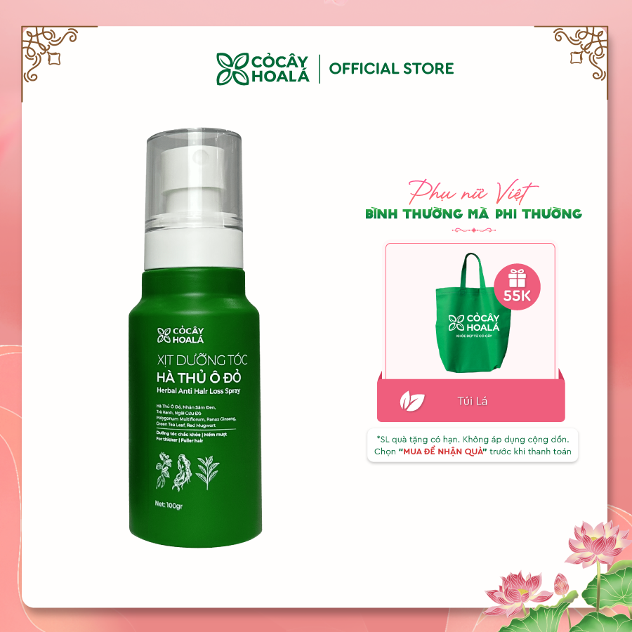 Xịt dưỡng tóc Hà thủ ô đỏ Cỏ Cây Hoa Lá 100g