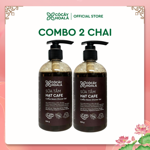 Combo 2 Chai Sữa Tắm Hạt Cafe Cỏ Cây Hoa Lá 300g - Làm Sạch Sâu, Loại bỏ Tế Bào Chết Một Cách Dịu Nhẹ
