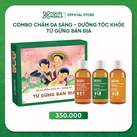 Bộ Chăm Da Sáng - Dưỡng Tóc Khỏe Từ Gừng Bản Địa 120g