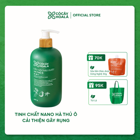 Dầu Gội Thảo Dược Hà Thủ Ô 2IN1 Cỏ Cây Hoa Lá 420G