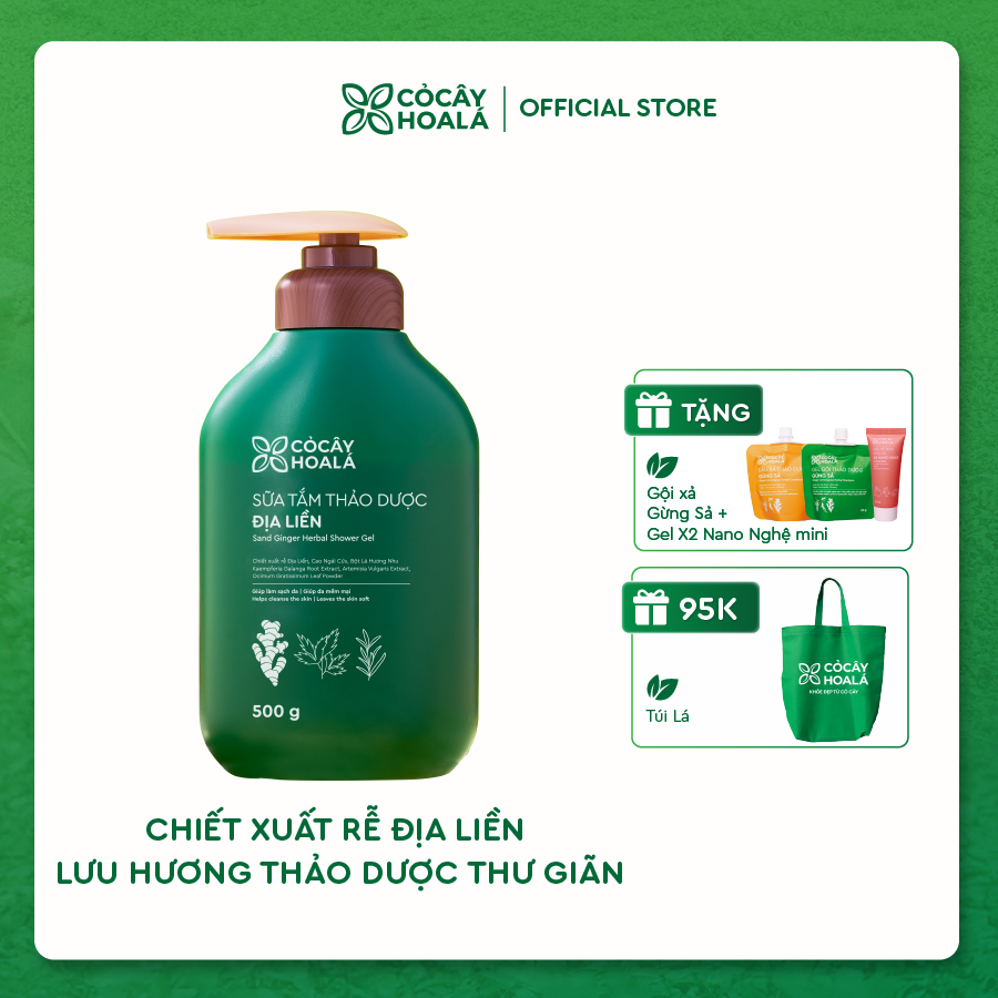 Sữa Tắm Thảo Dược Địa Liền Cỏ Cây Hoa Lá 500g