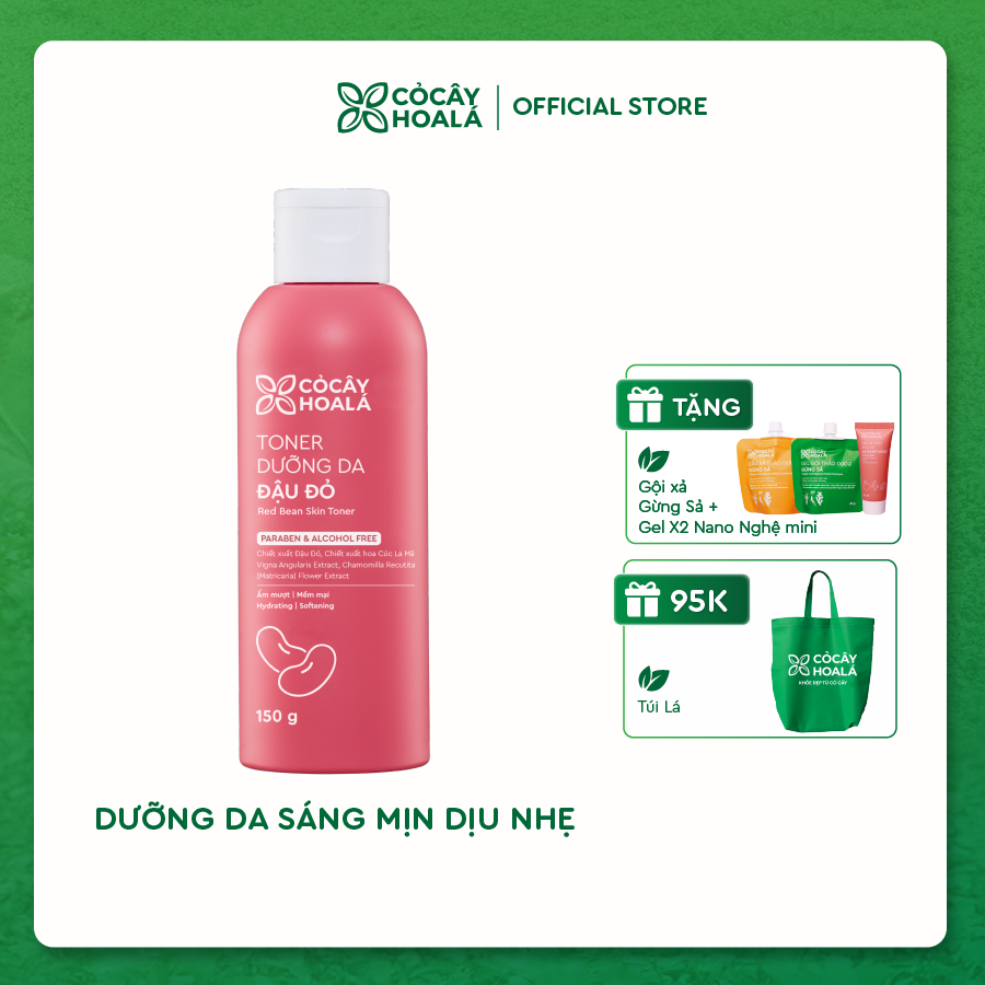 Toner Đậu đỏ Cỏ Cây Hoa Lá 150g