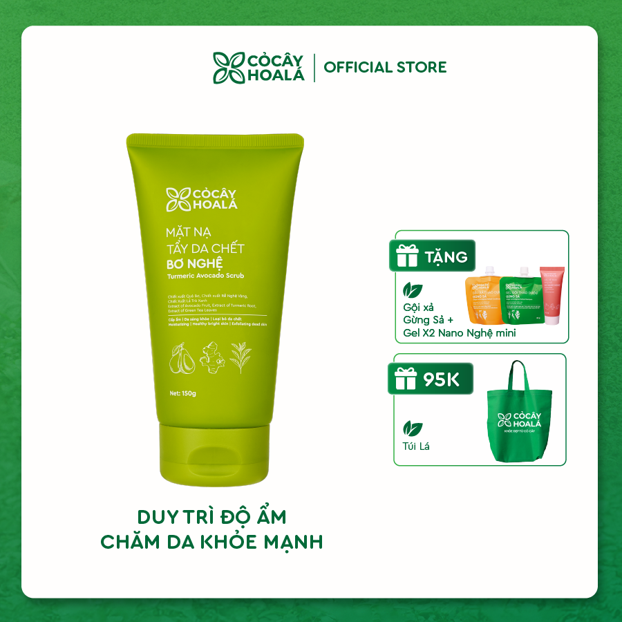 Mặt Nạ Tẩy Da Chết Bơ Nghệ Cỏ Cây Hoa Lá 150g SẠCH SÂU - CẤP ẨM