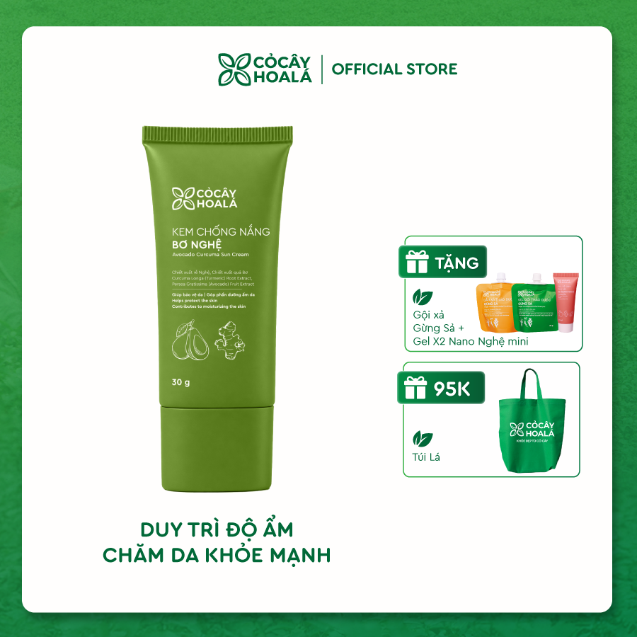 Kem Chống Nắng Bơ Nghệ Cỏ Cây Hoa Lá 30g CHỐNG NẮNG - DƯỠNG ẨM