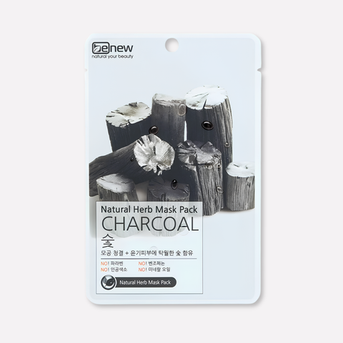 Bộ 10 miếng Đắp mặt nạ Benew Natural Herb Mask Pack - Charcoal 22ml