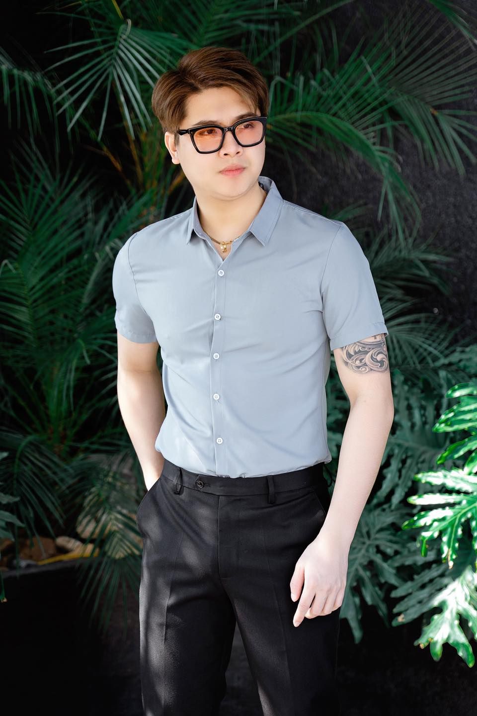  Áo sơ mi ngắn tay nam SMN01 - sơ mi trơn TUTO5 Slim fit cao cấp 