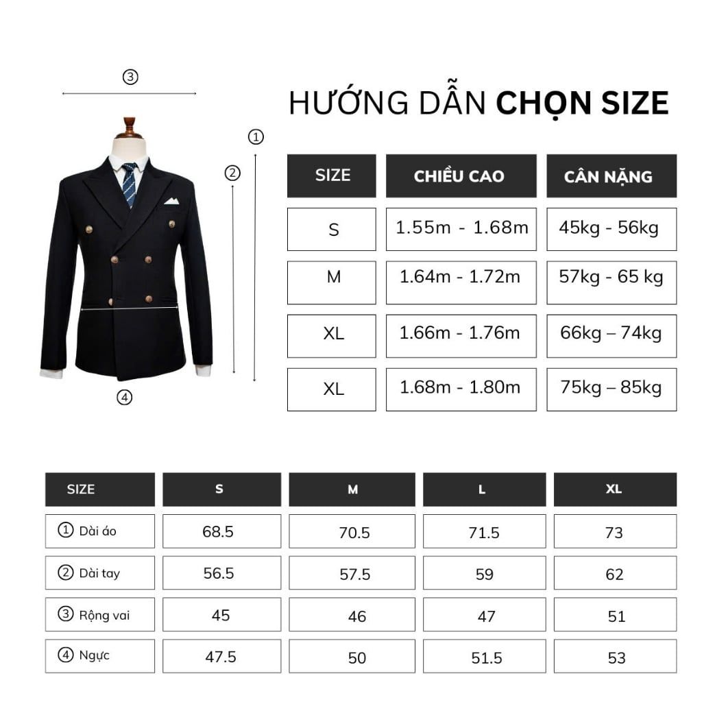  Áo Vest 6 Cúc Đồng Ve Nhọn - AVN04 