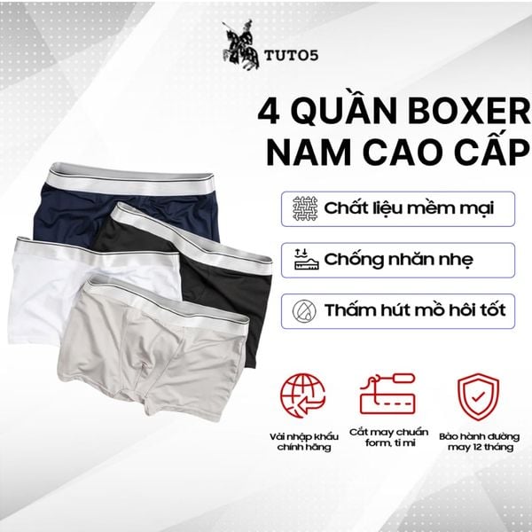  Combo 4 Quần Lót Boxer Thun Lạnh - BX04 