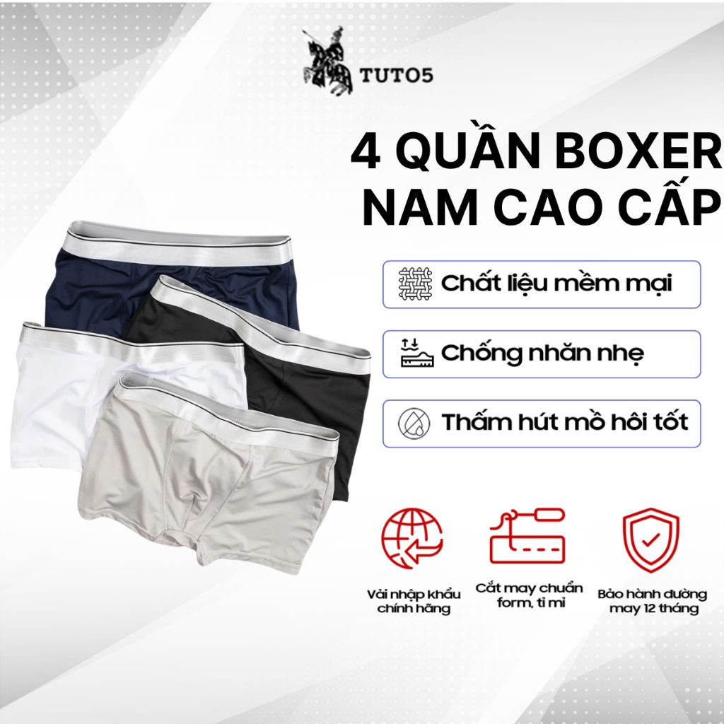  Combo 4 Quần Lót Boxer Thun Lạnh - BX04 