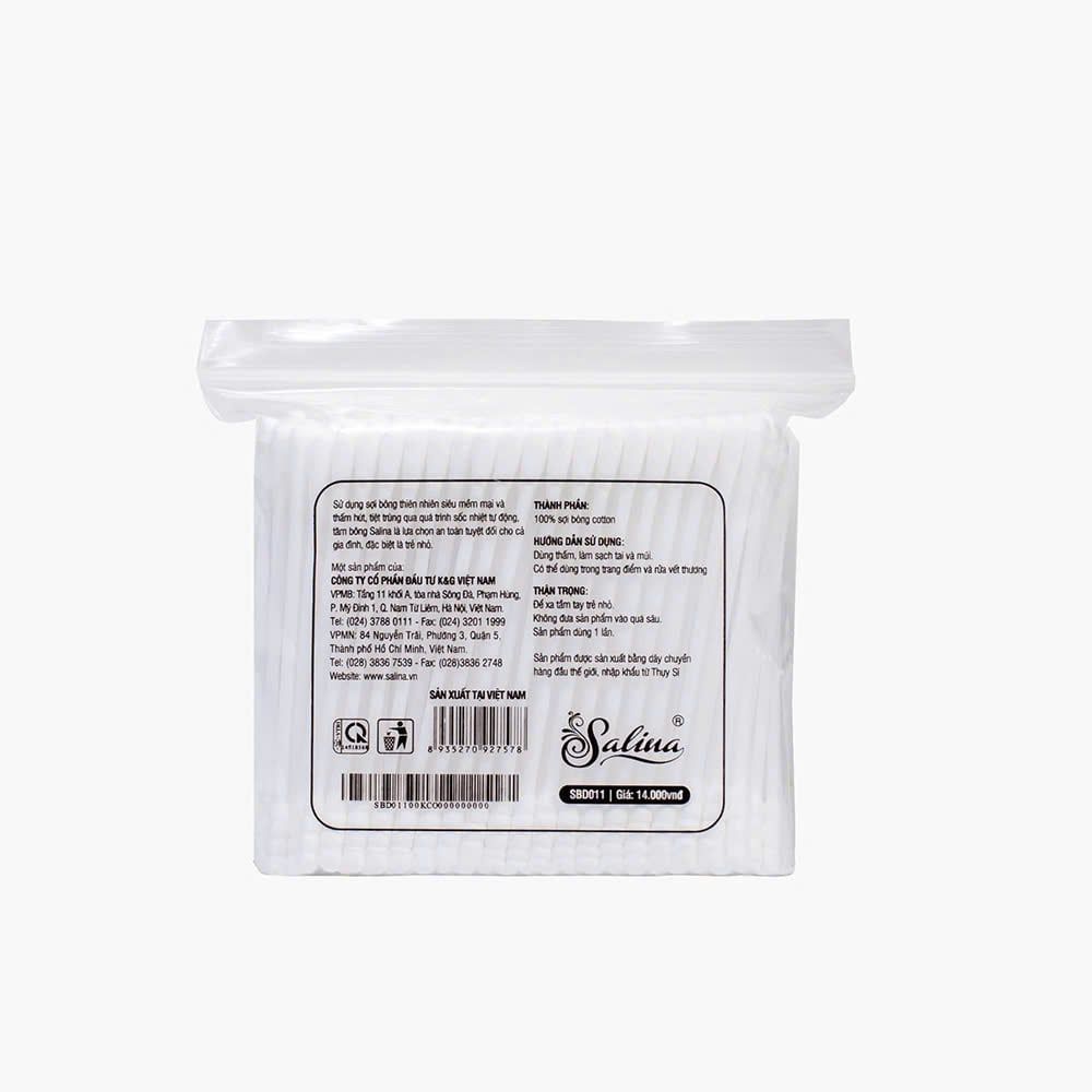 Gói 100 tăm bông Trẻ Em Salina Cotton SBD011