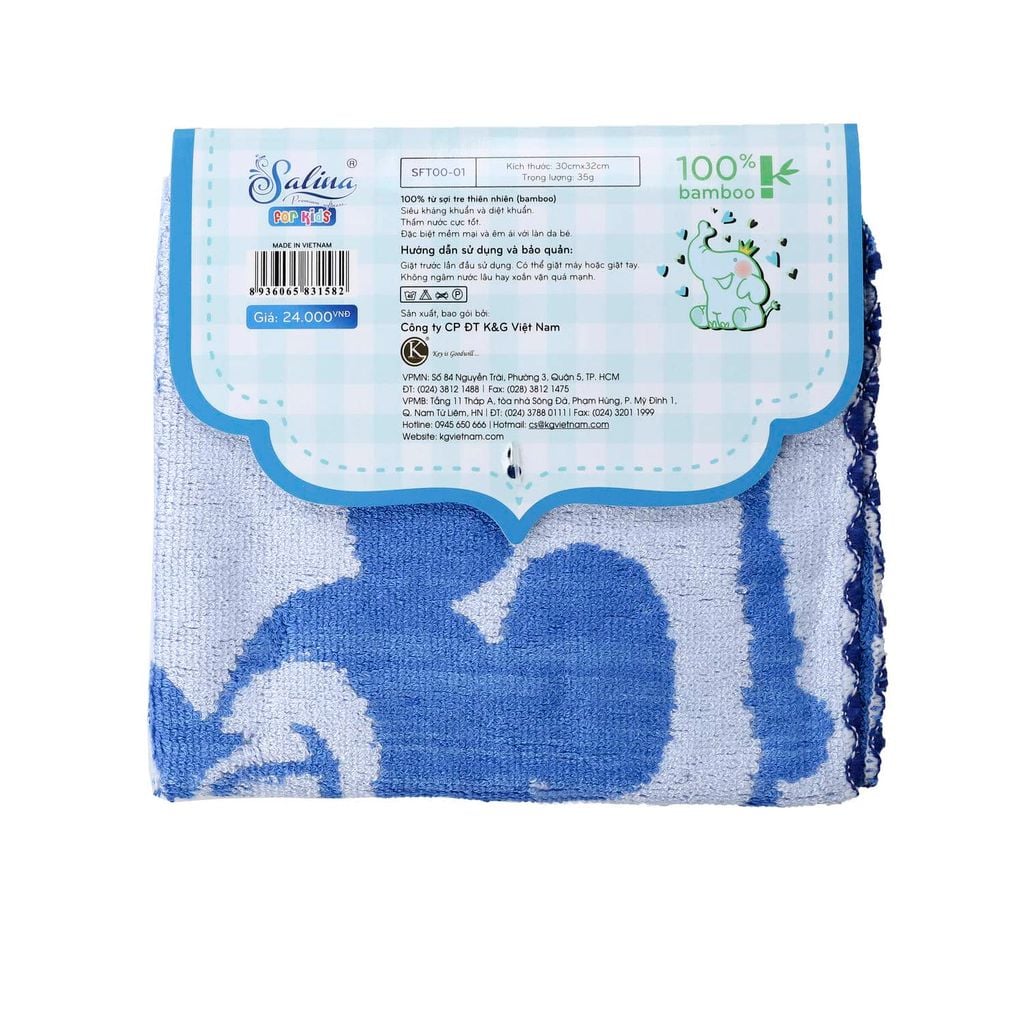 Khăn mặt Trẻ Em Salina Bamboo SFT01