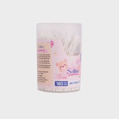 Tăm bông trẻ sơ sinh Salina thân giấy hộp 180 que SBD013GT