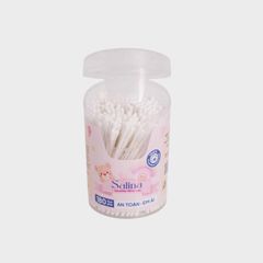 Tăm bông trẻ sơ sinh Salina thân giấy hộp 180 que SBD013GT