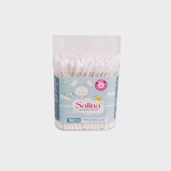 Tăm bông trẻ em Salina thân giấy, đầu lõm thông minh chuyên dụng hộp 180 que SBD012GT