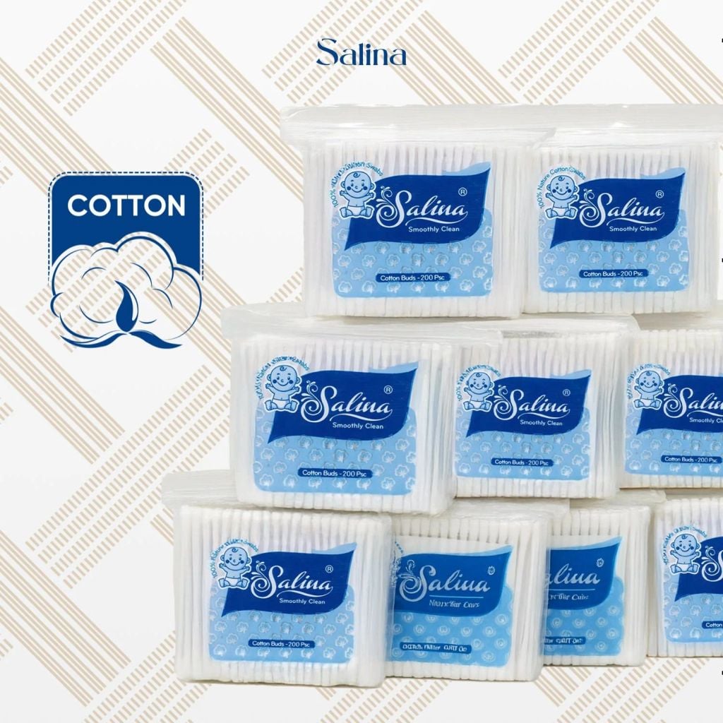Gói 100 tăm bông Trẻ Em Salina Cotton SBD011