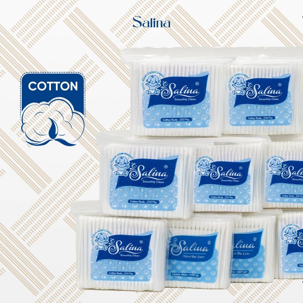 Gói 100 chiến tăm bông Trẻ Em Salina Cotton SBD010