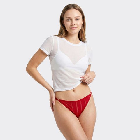 Quần Lót Nữ Bikini Cecina Phối Kim Loại Kẻ Dọc CBI007EDP01