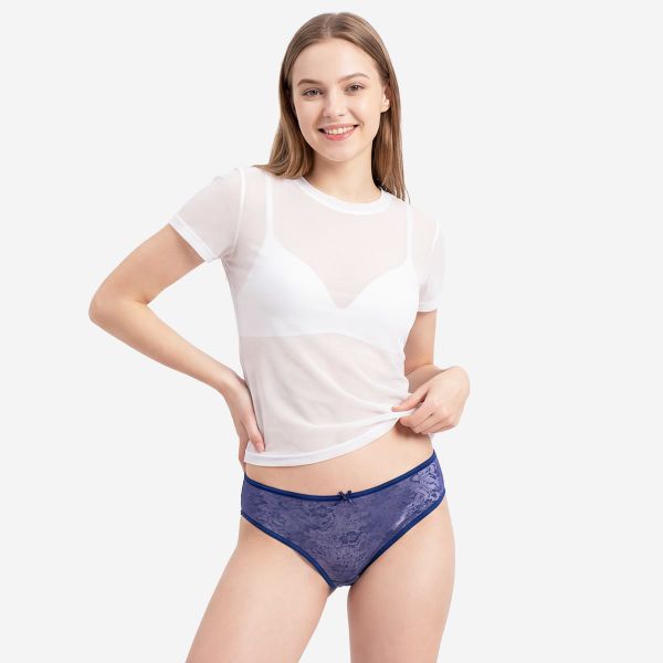 Quần Lót Nữ Bikini Hoa Văn Ren Chìm Cecina CBI032