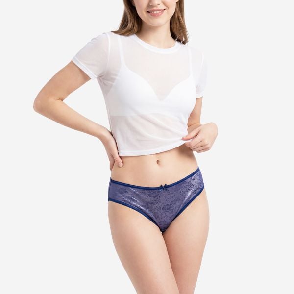 Quần Lót Nữ Bikini Hoa Văn Ren Chìm Cecina CBI032