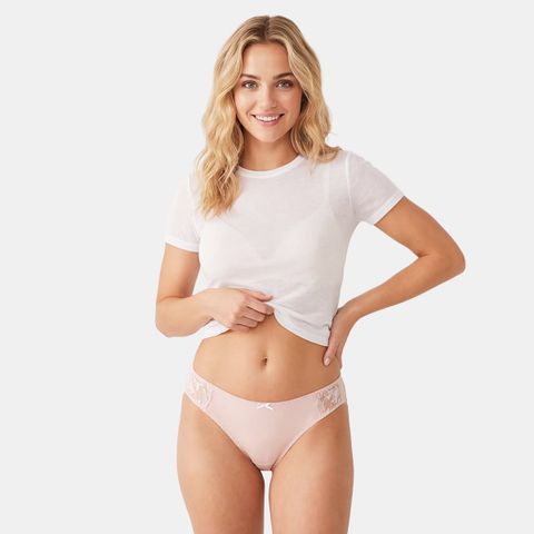 Quần lót Nữ lưng thấp Cecina Bamboo phối ren CPB3
