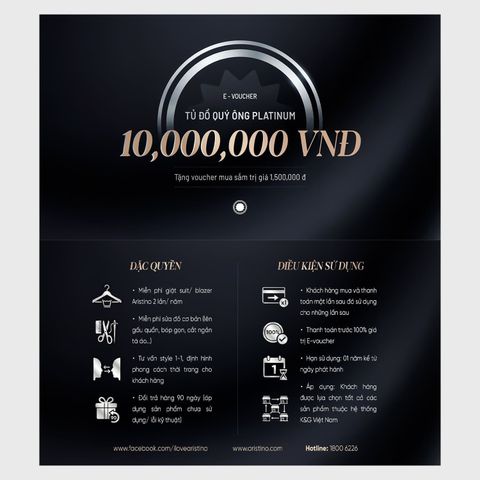 E-voucher Tủ Đồ Quý Ông 10,000,000 VNĐ