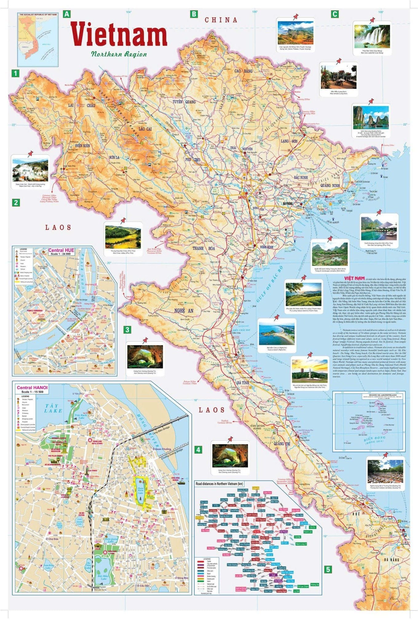  Bản đồ Việt Nam du lịch bắc nam song ngữ Việt - Anh 