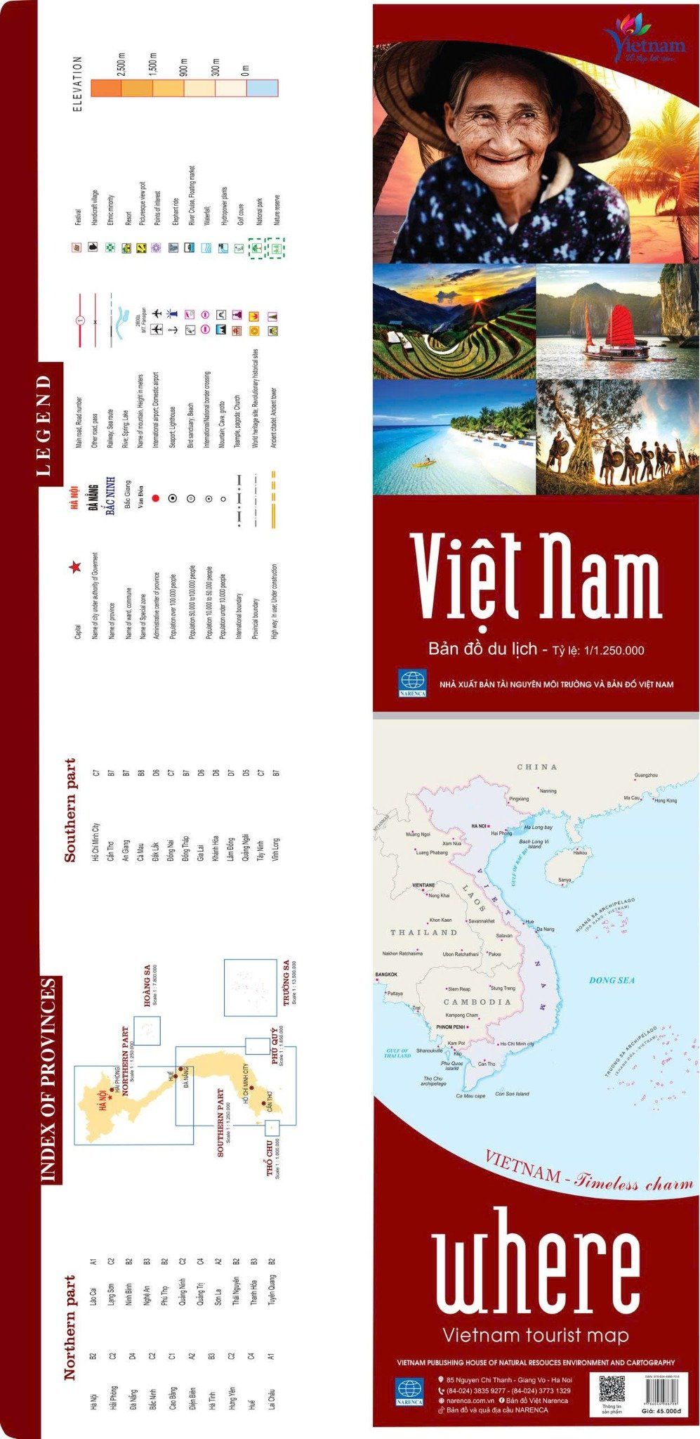  Bản đồ Việt Nam du lịch bắc nam song ngữ Việt - Anh 