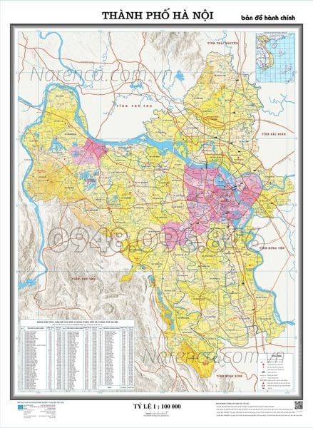  Bản đồ TP Hà Nội mới 126 xã phường 