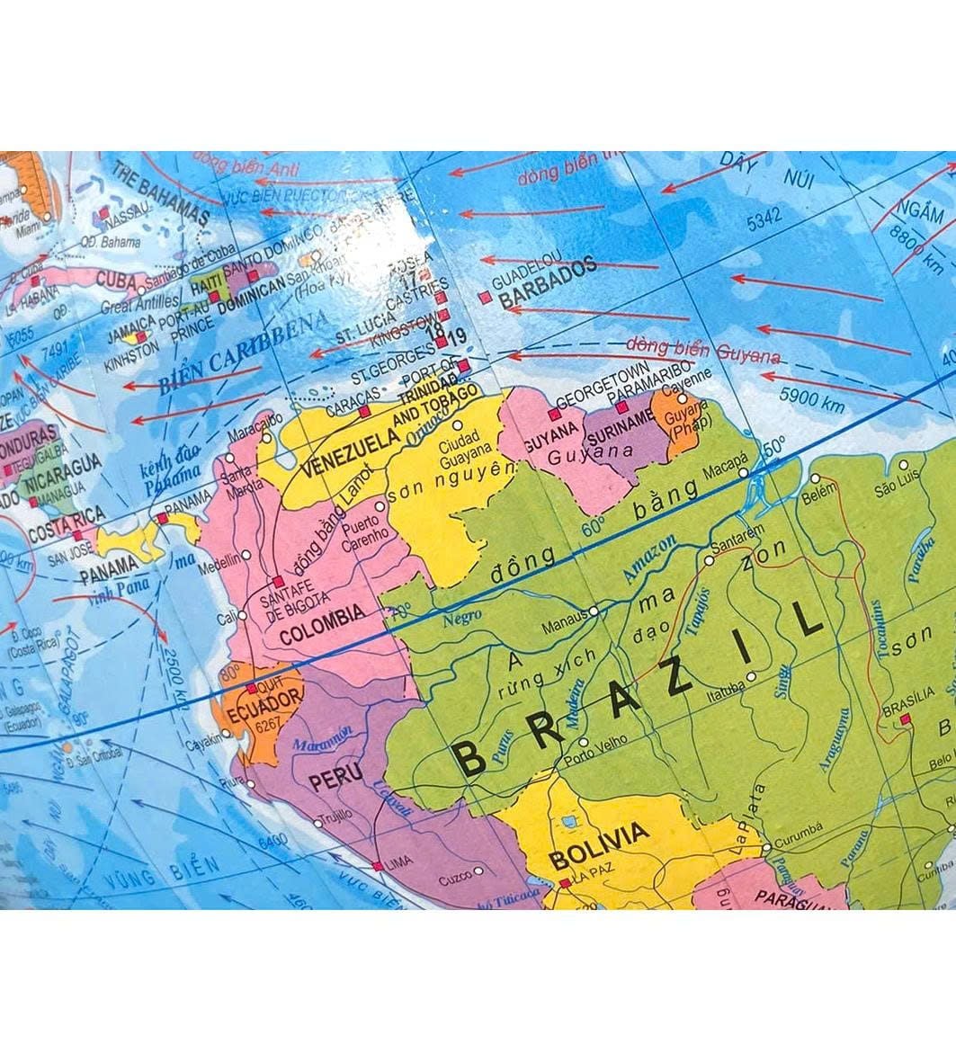  Quả địa cầu phi 30cm hành chính tiếng Việt 