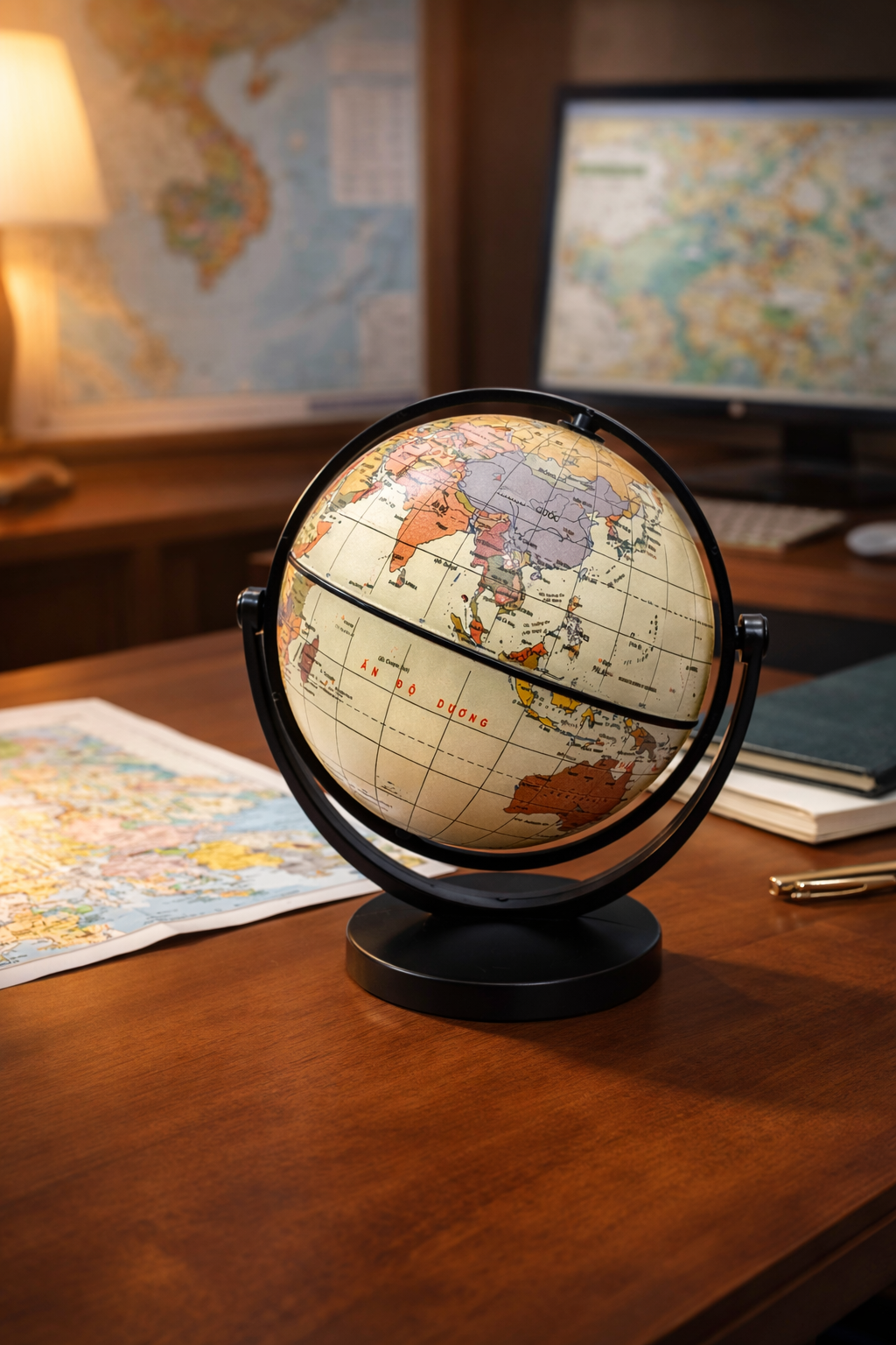  Quả địa cầu phi 10.6cm hành chính xoay 720 độ 