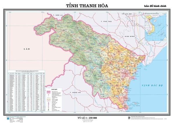  Bản đồ hành chính tỉnh THANH HÓA mới 