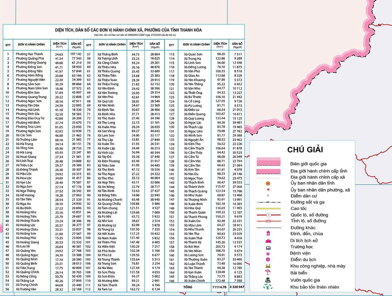  Bản đồ hành chính tỉnh THANH HÓA mới 