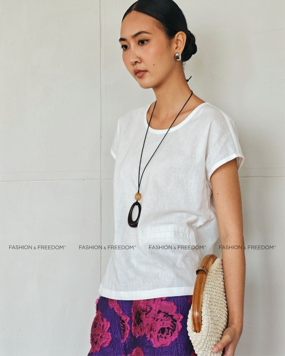 Áo Kiểu Nữ Linen Trắng