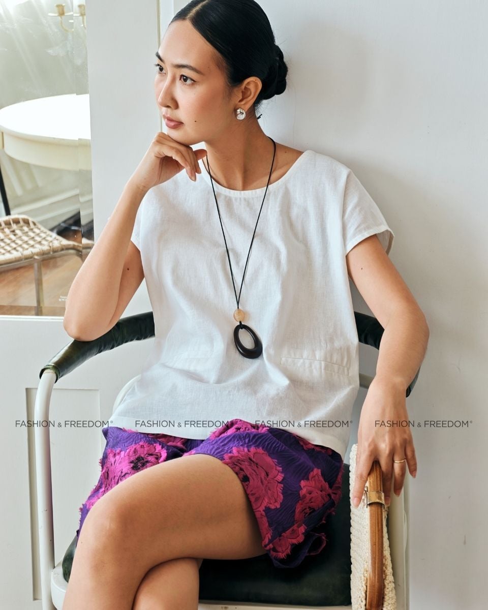Áo Kiểu Nữ Linen Trắng