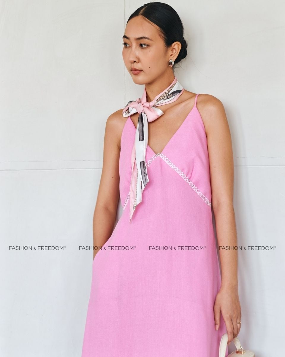 Đầm Linen Nữ Hồng