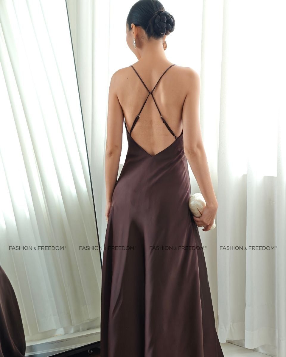 Đầm Lụa Nữ Nâu