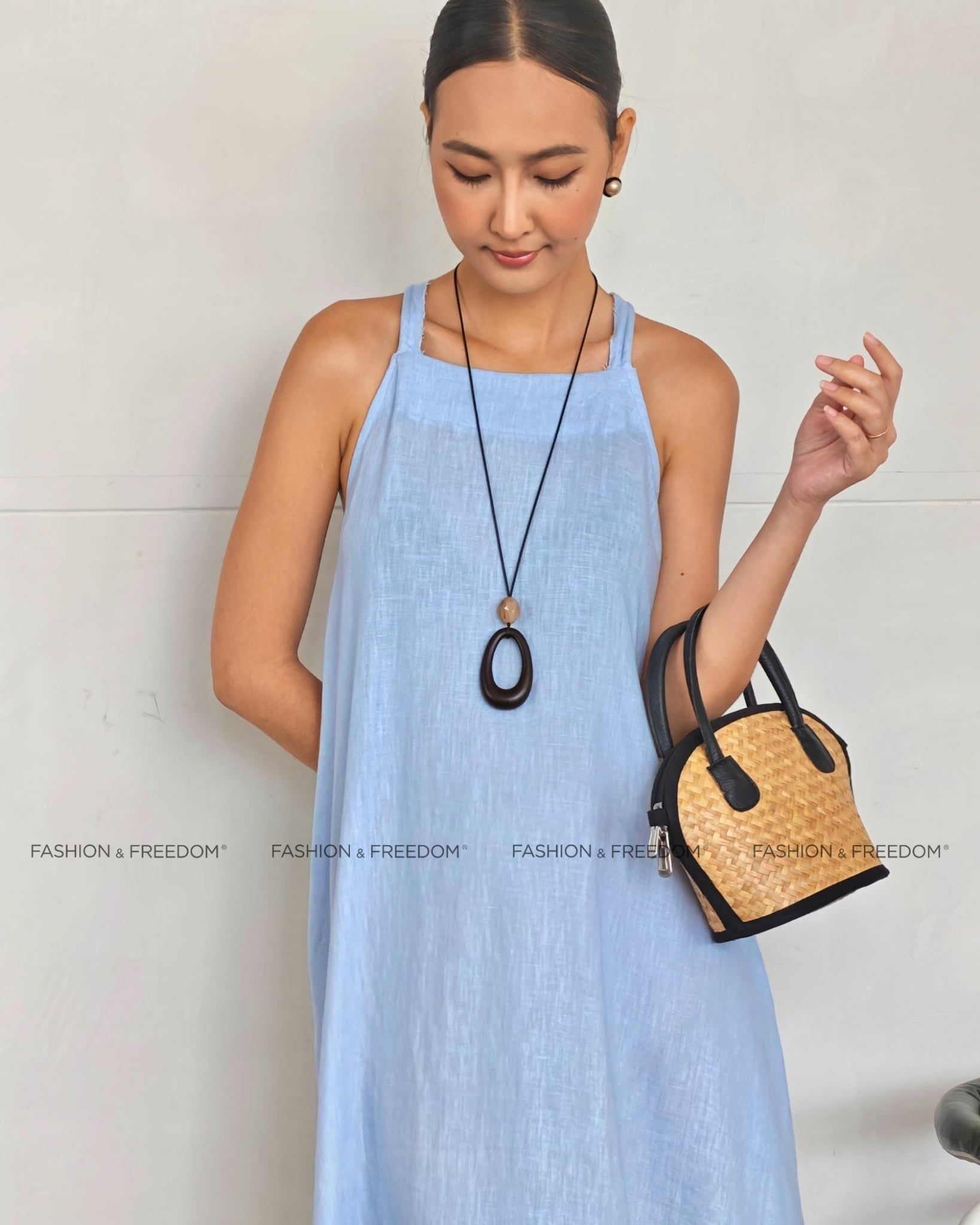 Đầm Linen Nữ Xanh BN