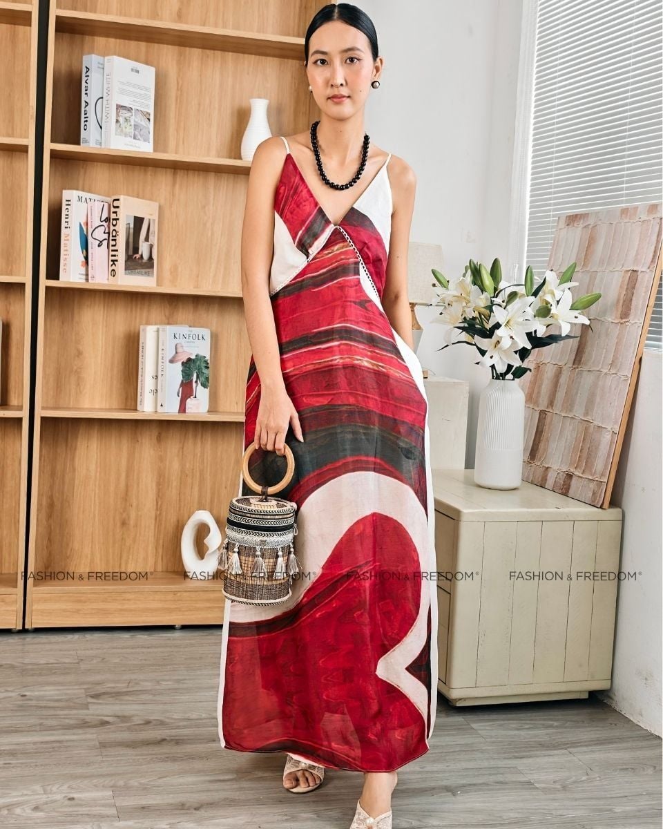 Đầm Linen Nữ Họa Tiết