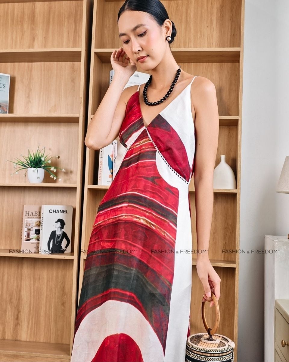 Đầm Linen Nữ Họa Tiết