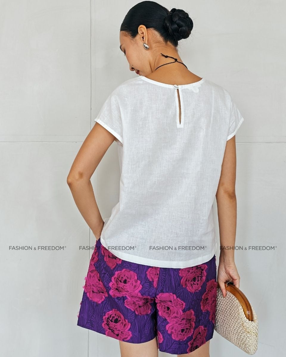 Áo Kiểu Nữ Linen Trắng