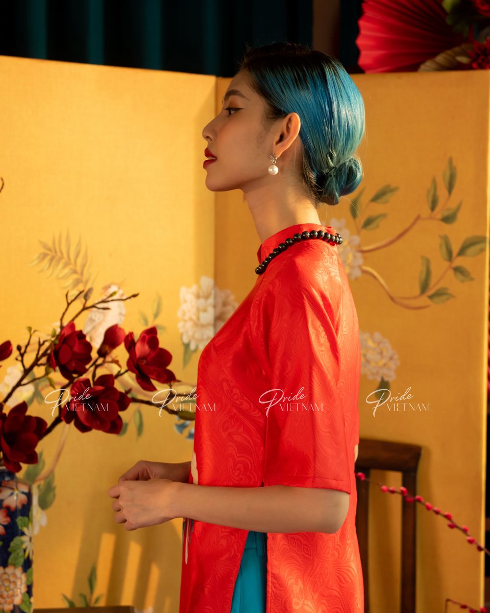 Áo Dài Gấm Đỏ Xuân Như Ý