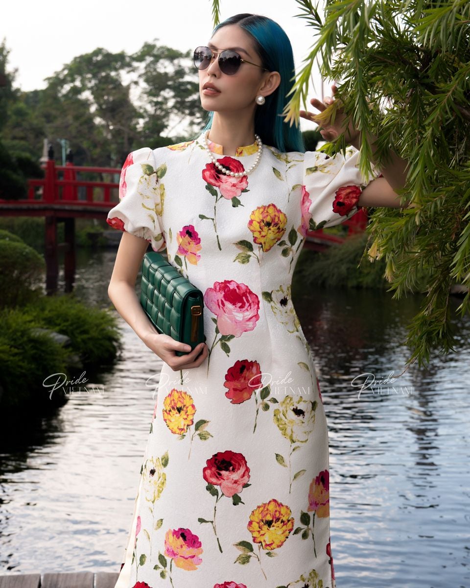  Áo Dài Gấm Trắng Xuân Như Ý 