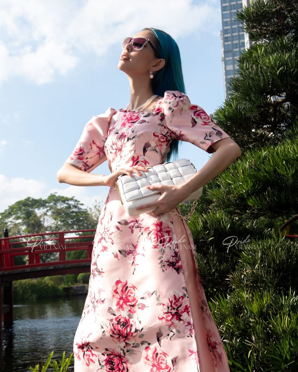 Áo Dài Gấm Hồng Xuân Như Ý