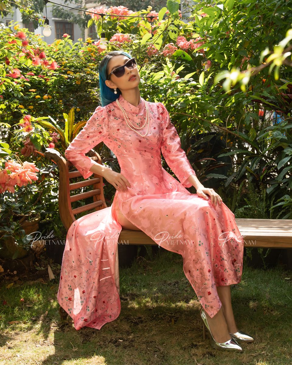 Áo Dài Gấm Hồng Xuân Như Ý