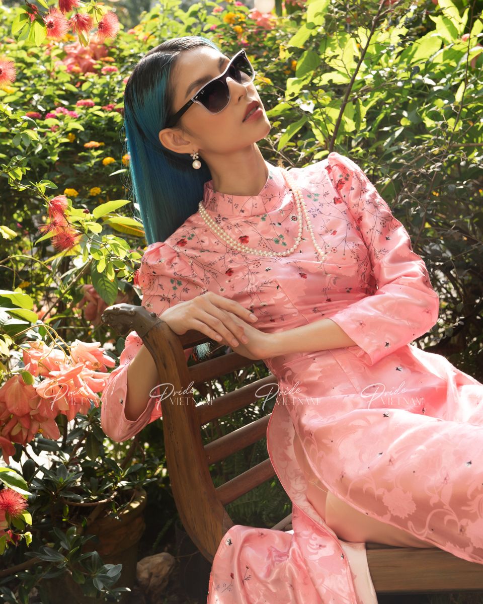 Áo Dài Gấm Hồng Xuân Như Ý