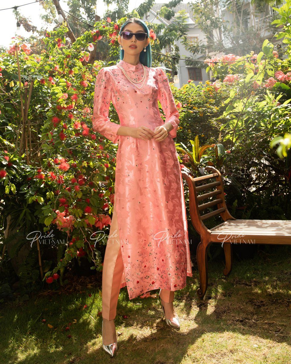 Áo Dài Gấm Hồng Xuân Như Ý