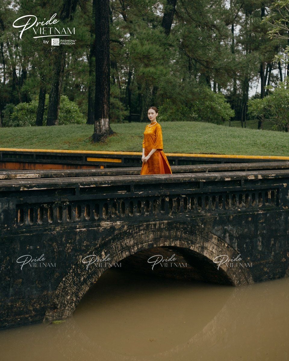 Áo Dài Gấm Vàng Nghệ Pride Việt Nam